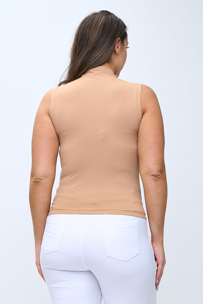 Women's Mock Neck Seamless Sleeveless Tank
