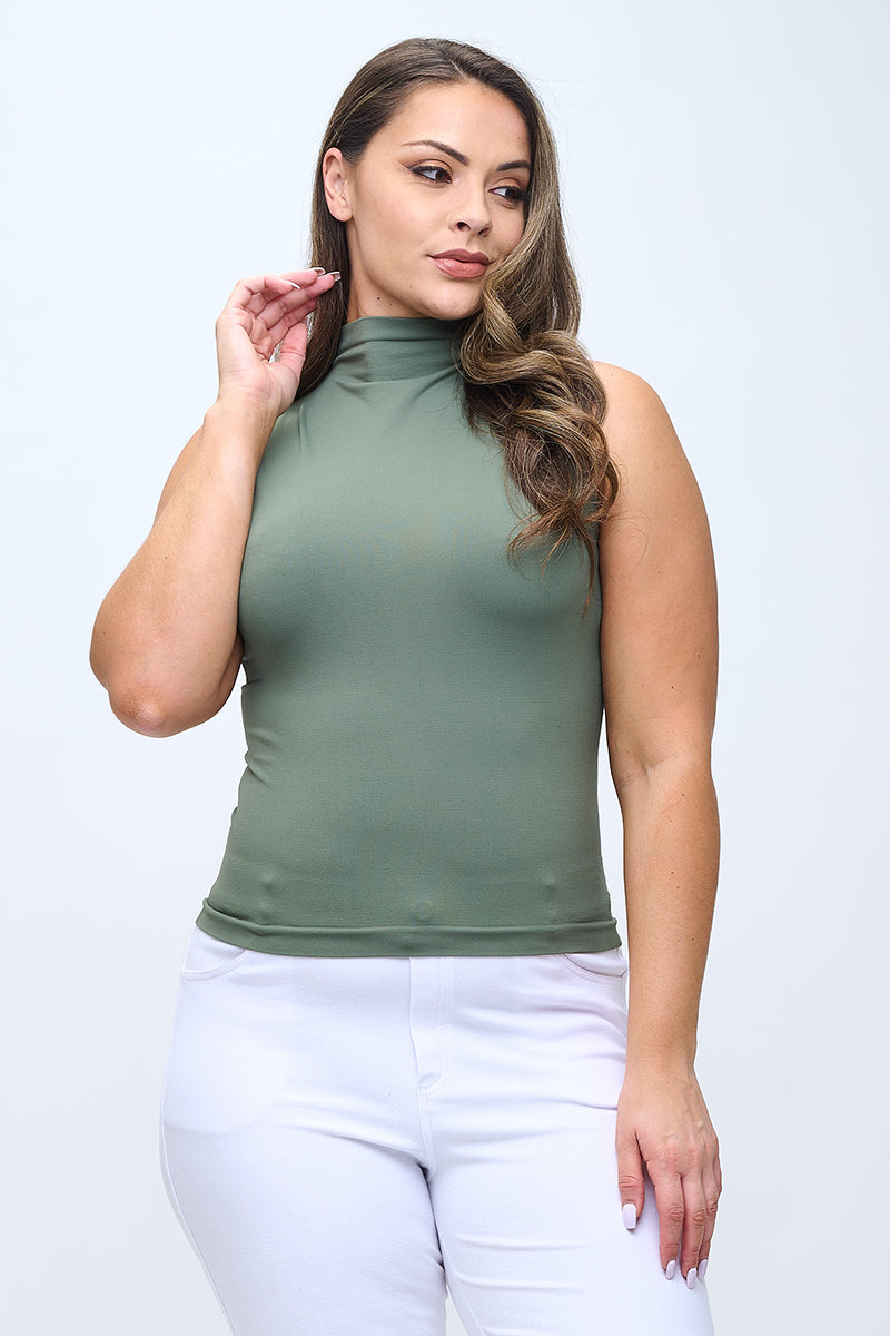 Women's Mock Neck Seamless Sleeveless Tank
