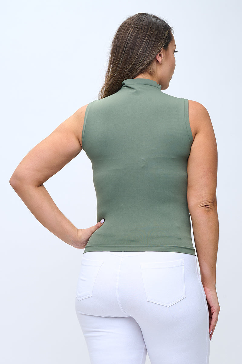 Women's Mock Neck Seamless Sleeveless Tank