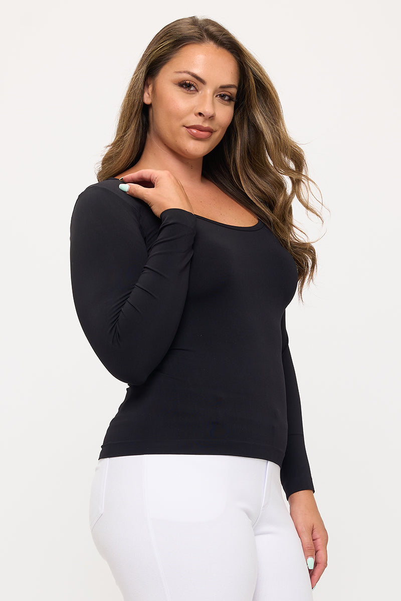 Sculpted Chic Seamless Long Sleeve Top