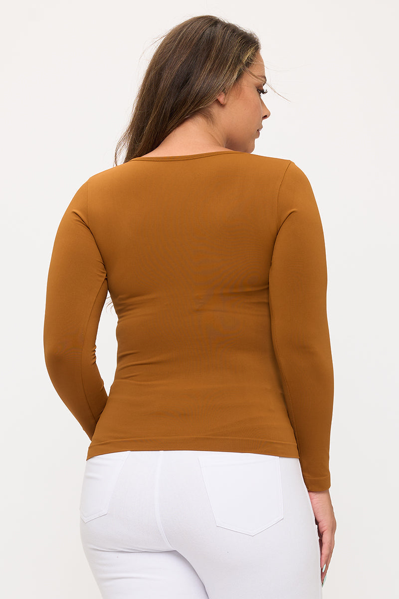 Sculpted Chic Seamless Long Sleeve Top