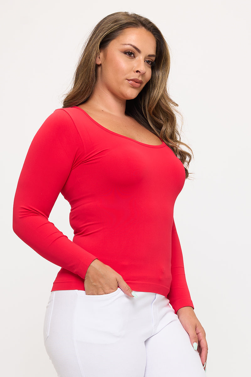 Sculpted Chic Seamless Long Sleeve Top