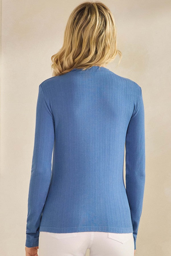 Women's Seamlessly Soft Ribbed Modal Mock Neck Long Sleeve Top