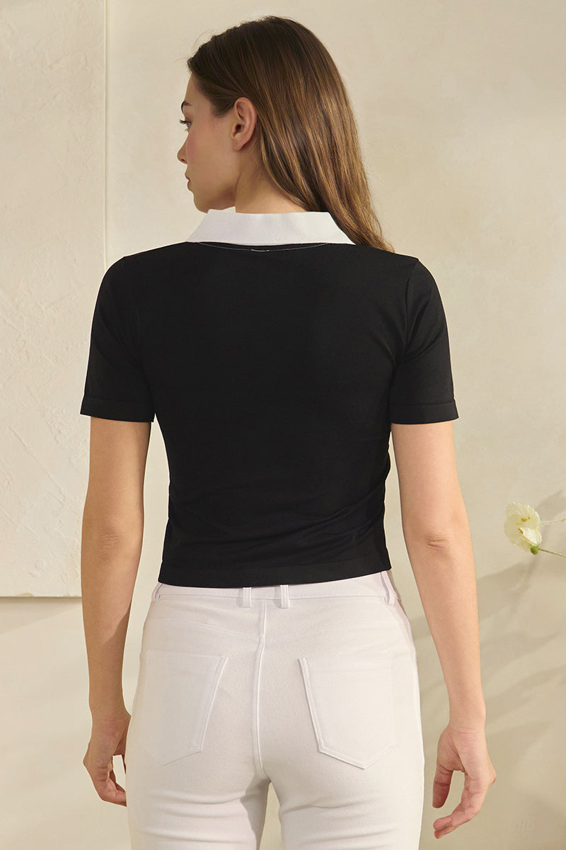 Varsity Chic Seamless Cropped Polo