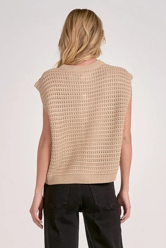 Ayla Chunky Knit Button-Front Vest