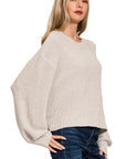Oversized Balloon Sleeve Sweater (b)
