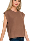Crewneck Sleeveless Sweater (br )