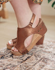 Walk This Way Wedge Sandals in Antique Bronze