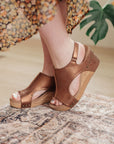 Walk This Way Wedge Sandals in Antique Bronze