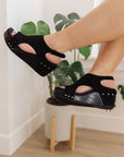 Walk This Way Wedge Sandals in Black Suede