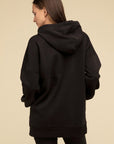 Oversized Hoodie Longline Sweatshirt