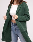 Hooded Open Front Sweater Cardigan