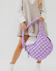 Lavender Quilted Hobo Tote Bag