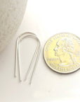 Modern Open Hoop Threader Earrings - Sterling Silver