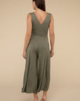 Surplice Neckline Sleeveless Jumpsuit