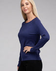 Viscose Round Neck Basic Sweater