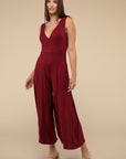 Surplice Neckline Sleeveless Jumpsuit