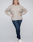 Plus Ribbed Brushed Melange Hacci Sweater