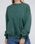 Acid Wash Fleece Oversized Pullover