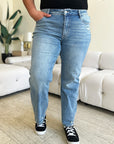 Judy Blue Full Size High Waist Distressed Straight Jeans