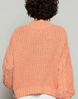 Coral Cable Knit Pullover