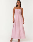 Crinkle Metallic Stripe Maxi Dress