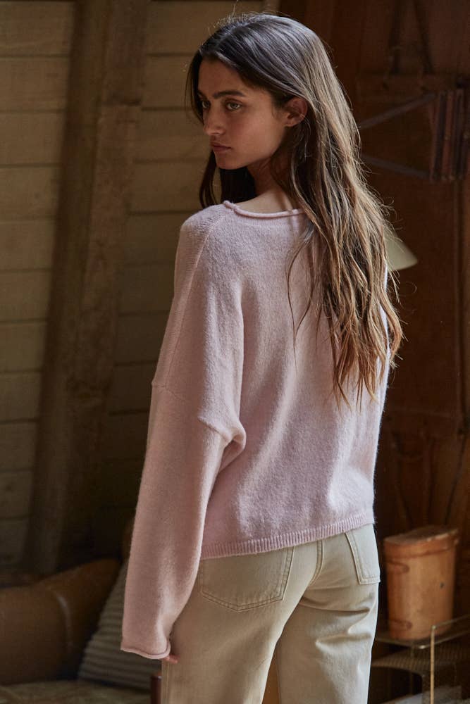 Soft Blush Cozy Knit Sweater 🌸💕