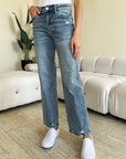 Judy Blue Full Size High Waist Distressed Straight Jeans