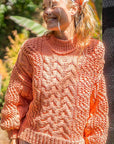 Coral Cable Knit Pullover