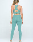 Two Piece Activewear Set with Cut-Out Detail