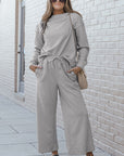 Textured Top and Pants Set