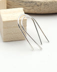 Modern Open Hoop Threader Earrings - Sterling Silver
