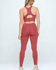 Two Piece Activewear Set with Cut-Out Detail