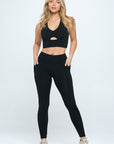 Two Piece Activewear Set with Cut-Out Detail