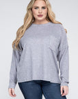 Plus Ribbed Brushed Melange Hacci Sweater