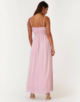 Crinkle Metallic Stripe Maxi Dress