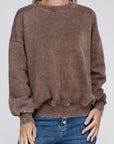 Acid Wash Fleece Oversized Pullover