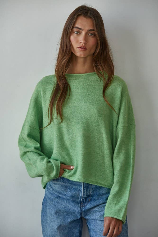 Fresh Green Cozy Knit Sweater 💚✨
