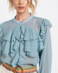 Chiffon Ruffle Blouse (B)