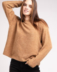 Hooded Brushed Melange Hacci Sweater