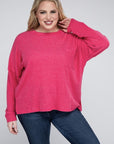 Plus Ribbed Brushed Melange Hacci Sweater