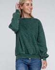 Acid Wash Fleece Oversized Pullover