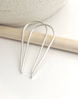 Modern Open Hoop Threader Earrings - Sterling Silver