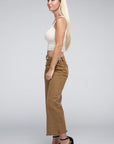 Acid Washed High Waist Frayed Hem Straight Pants